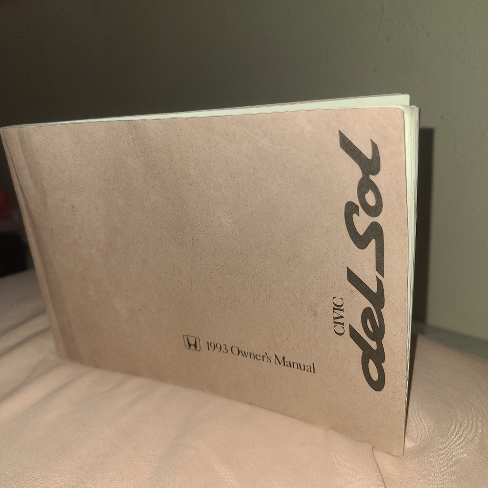 Original Owner's Manual for 1993 Honda Civic del Sol